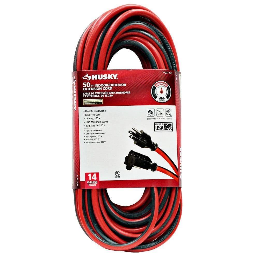 Husky 50 ft. 14/3 Extension Cord 3 Husky 50 ft. 14/3 Extension Cord