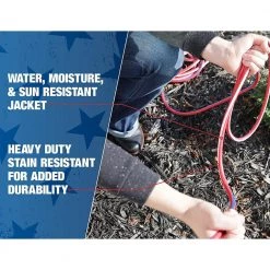 Southwire 100 ft. 12/3 SJTW USA Outdoor Heavy-Duty Extension Cord with Power Light Plug -Extension Cords Sales Store red white blue southwire general purpose cords 2549swusa1 40 1000