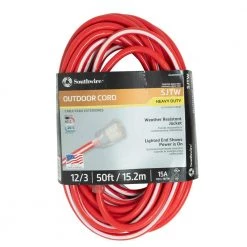 Southwire 50 ft. 12/3 SJTW Hi-Visbility Multi-Color Outdoor Heavy-Duty Extension Cord with Power Light Plug