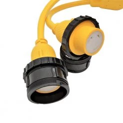 Parkworld 3 ft. STW 6/3 Plus 8/1 4-Wire 50 Amp 125-Volt/250-Volt SS2-50P to 30 Amp 125-Volt (2) L5-30R Marine Shore Power Splitter -Extension Cords Sales Store rv marine cords 692026 44 1000