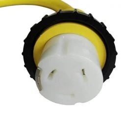 Parkworld 3 ft. STW 6/3 Plus 8/1 4-Wire Two 30 Amp (2) L5-30P Male Plugs to 50 Amp Locking SS2-50R Marine Shore Power Y Splitter -Extension Cords Sales Store rv marine cords 692033 4f 1000