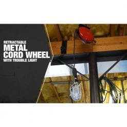 Southwire 75-Watt 40 ft. 16/3 SJTW Incandescent Guarded Trouble Work Light with Retractable Cord Reel -Extension Cords Sales Store southwire extension cord reels 48000 c3 1000