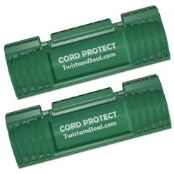 Twist and Seal Cord Protect Outdoor Extension Cord Cover and Plug Protection, Green (2-Pack)