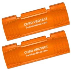 Twist and Seal Cord Protect Outdoor Extension Cord Cover and Plug Protection, Orange (2-Pack)