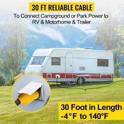 VEVOR 30 ft. 50 Amp 250-Volt 12,000-Watt Black Cable Generator Power Cord ETL Listed Extension Cord -Extension Cords Sales Store vevor generator cords fdjycx30ft50ahcz1v1 76 1000