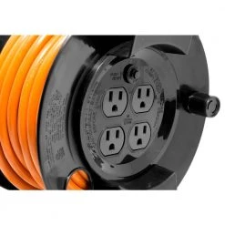 WEN 50 ft. 14-Gauge Heavy-Duty SJTW Outdoor 14/3 Extension Cord Reel with NEMA 5-15R Light-Up Power Outlet -Extension Cords Sales Store wen extension cord reels pc5043r 1f 1000