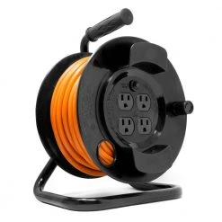 WEN 50 ft. 14-Gauge Heavy-Duty SJTW Outdoor 14/3 Extension Cord Reel with NEMA 5-15R Light-Up Power Outlet