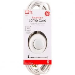 GE 12 ft. 16/3 3-Outlet Polarized Extension Cord with Power Switch, White -Extension Cords Sales Store white ge general purpose cords 39607 44 1000