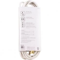 GE 12 ft. 16/3 3-Outlet Polarized Extension Cord with Power Switch, White -Extension Cords Sales Store white ge general purpose cords 39607 fa 1000