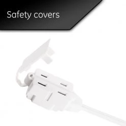 GE 12 ft. 16/3 AWG 6-Outlet Polarized Sofa Extension Cord, White -Extension Cords Sales Store white ge general purpose cords 50657 4f 1000