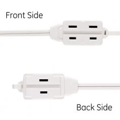 GE 12 ft. 16/3 AWG 6-Outlet Polarized Sofa Extension Cord, White -Extension Cords Sales Store white ge general purpose cords 50657 fa 1000