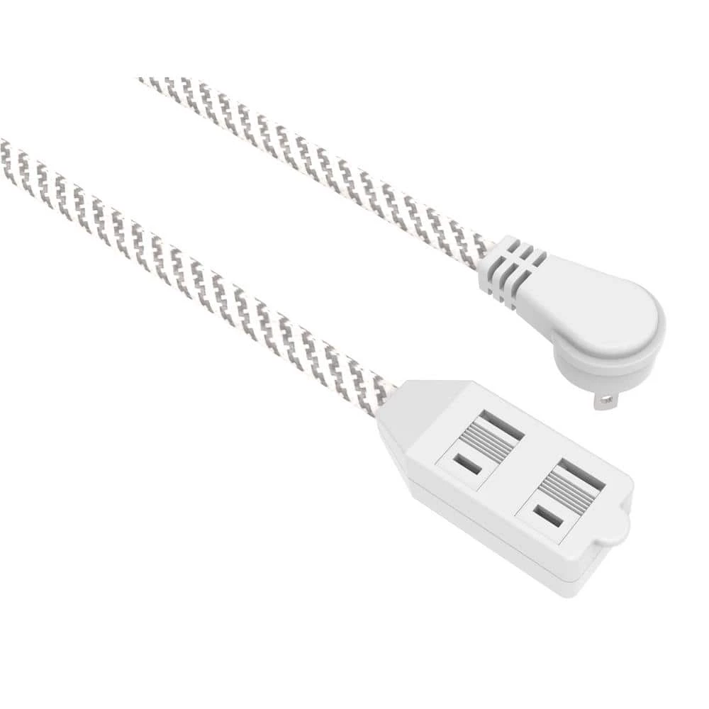 HDX 12 ft. 16/2 Braided Extension Cord with Safety Cover, in White and Grey 3 HDX 12 ft. 16/2 Braided Extension Cord with Safety Cover, in White and Grey