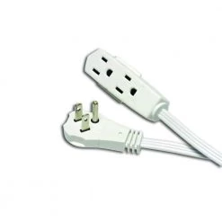 HDX 15 ft. 16/3 Indoor Tight Space Cube Tap Extension Cord, White -Extension Cords Sales Store white hdx general purpose cords hd 433 950 1d 1000