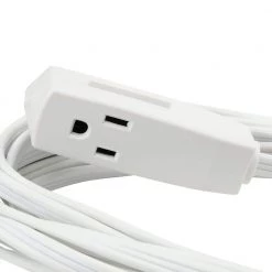 HDX 15 ft. 16/3 Indoor Banana Tap Extension Cord, White -Extension Cords Sales Store white hdx general purpose cords hd 737 791 40 1000