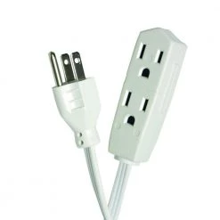 HDX 15 ft. 16/3 Indoor Banana Tap Extension Cord, White -Extension Cords Sales Store white hdx general purpose cords hd 737 791 d4 1000