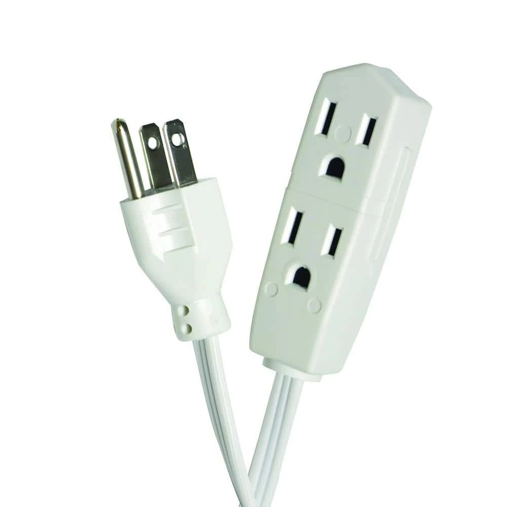 HDX 8 ft. 16/3 Indoor Banana Tap Extension Cord, White 5 HDX 8 ft. 16/3 Indoor Banana Tap Extension Cord, White - Image 3