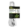 Power By Go Green 15 ft. 16/3 SPT-2, 3 Outlet Extension Cord - White 1 Power By Go Green 15 ft. 16/3 SPT-2, 3 Outlet Extension Cord - White -Extension Cords Sales Store white power by go green general purpose cords gg 19615 64 1000
