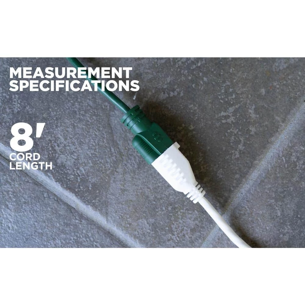 Southwire 8 ft. 16/3 Outdoor Extension Cord in White 6 Southwire 8 ft. 16/3 Outdoor Extension Cord in White - Image 4