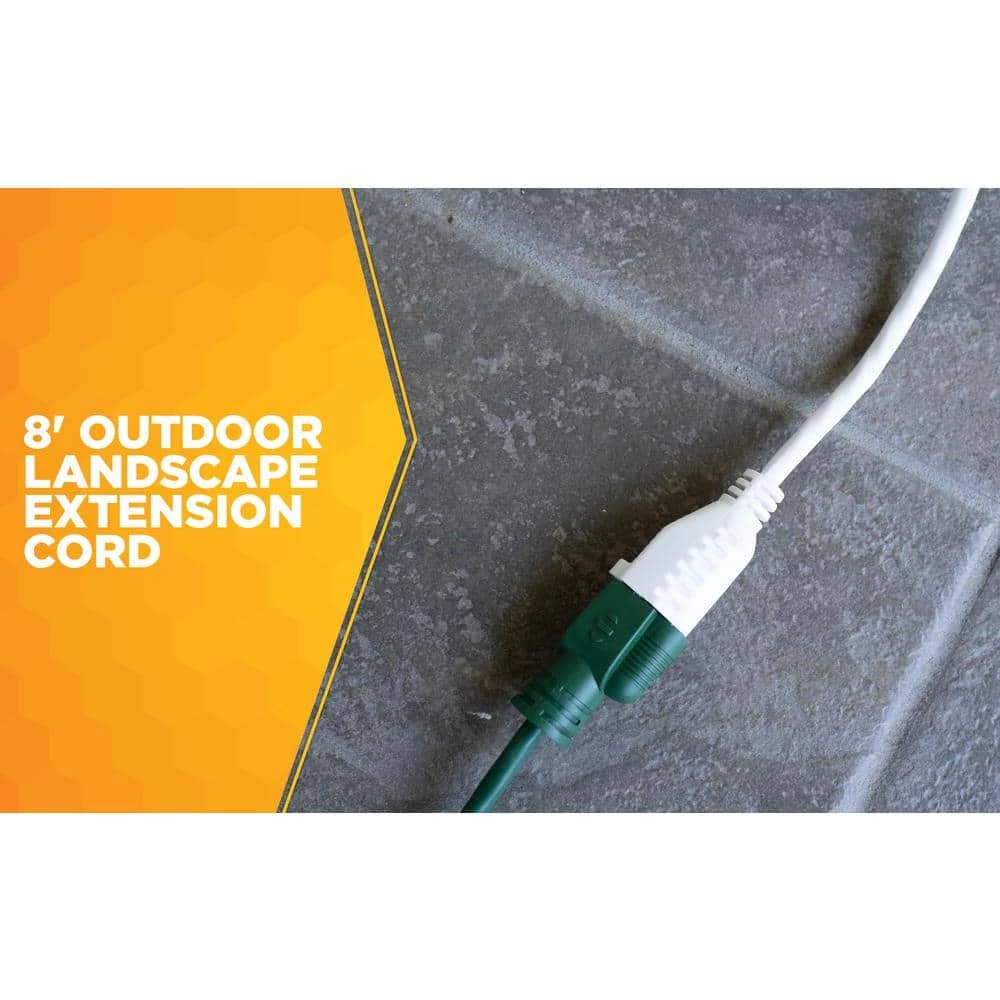 Southwire 8 ft. 16/3 Outdoor Extension Cord in White 4 Southwire 8 ft. 16/3 Outdoor Extension Cord in White - Image 2