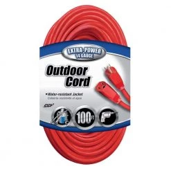 Southwire 100 ft. 14/3-Gauge SJTW White Outdoor Medium-Duty Extension Cord