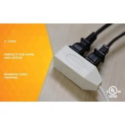 Woods 3 ft. 16/2 SPT-2 Indoor Light-Duty Flat Plug Extension Cord -Extension Cords Sales Store white woods general purpose cords 2235 1f 1000