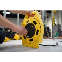 Woods 25 ft. 16/3 Outdoor Multi-Outlet (4) Portable Extension Cord Reel Power Station -Extension Cords Sales Store woods extension cord reels 2801 1d 1000