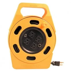 Woods 25 ft. 16/3 Outdoor Multi-Outlet (4) Portable Extension Cord Reel Power Station -Extension Cords Sales Store woods extension cord reels 2801 66 1000