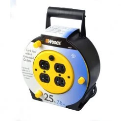 Woods 25 ft. 16/3 Multi-Outlet (4) Portable Extension Cord Reel Power Station -Extension Cords Sales Store woods extension cord reels 4907 40 1000