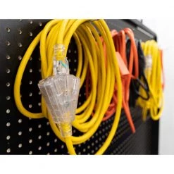 Bergen Industries 100 ft. 12/3 SJTW 15 Amp/125-Volt Outdoor Triple Tap Extension Cord, Yellow -Extension Cords Sales Store yellow bergen industries general purpose cords oc1001233t 66 1000