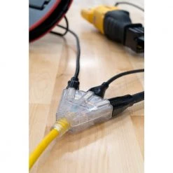 Bergen Industries 100 ft. 12/3 SJTW 15 Amp/125-Volt Outdoor Triple Tap Extension Cord, Yellow -Extension Cords Sales Store yellow bergen industries general purpose cords oc1001233t 76 1000