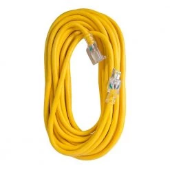 Bergen Industries 50 ft. 12/3 SJTW 15 Amp/125-Volt Outdoor Single Receptacle Extension Cord, Yellow -Extension Cords Sales Store yellow bergen industries general purpose cords oc50123lt c3 1000