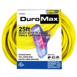 DUROMAX 25 ft. 10/3-Gauge Triple Tap Heavy-Duty Extension Power Cord
