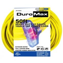 DUROMAX 50 ft. 10/3-Gauge Triple Tap Heavy-Duty Extension Power Cord
