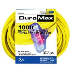 DUROMAX 100 ft. 10/3-Gauge Triple Tap Extension Power Cord