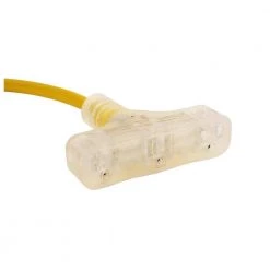 LifeSupplyUSA 75 ft. 12/3 Wire Gauge Tri-Source SJT Indoor Outdoor Vinyl LIGHTED Electric Extension Cord (1-Pack) -Extension Cords Sales Store yellow general purpose cords 123375ft 1f 1000