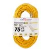 LifeSupplyUSA 75 ft. 12/3 Wire Gauge Tri-Source SJT Indoor Outdoor Vinyl LIGHTED Electric Extension Cord (1-Pack) -Extension Cords Sales Store yellow general purpose cords 123375ft 64 1000