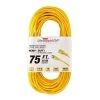 LifeSupplyUSA 75 ft. 14/3 SJTW Full Copper 13 Amp 125-Volt 1625-Watt Lighted End Indoor/Outdoor Extension Cord