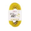 LifeSupplyUSA 75 ft. 16/3 SJT 13 Amp 125-Volt 1625-Watt Lighted End Indoor/Outdoor Heavy-Duty Extension Cord -Extension Cords Sales Store yellow general purpose cords 16375ft 64 1000