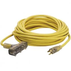 Husky 50 ft. 12/3 Lighted Triple Tap Extension Cord -Extension Cords Sales Store yellow husky general purpose cords 76050hy d4 1000