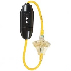 Yellow Jacket 2 ft. 12/3 SJTW In-Line GFCI Heavy-Duty Cord with Multi-Outlet (3) Power Light Block -Extension Cords Sales Store yellow jacket gfci plugs 2816 1d 1000