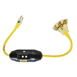 Yellow Jacket 2 ft. 12/3 SJTW In-Line GFCI Heavy-Duty Cord with Multi-Outlet (3) Power Light Block -Extension Cords Sales Store yellow jacket gfci plugs 2816 40 1000