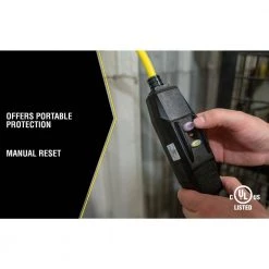 Yellow Jacket 2 ft. 12/3 SJTW In-Line GFCI Heavy-Duty Cord with Multi-Outlet (3) Power Light Block -Extension Cords Sales Store yellow jacket gfci plugs 2816 4f 1000