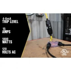 Yellow Jacket 2 ft. 12/3 SJTW In-Line GFCI Heavy-Duty Cord with Multi-Outlet (3) Power Light Block -Extension Cords Sales Store yellow jacket gfci plugs 2816 fa 1000