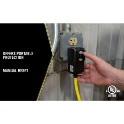 Yellow Jacket 2 ft. 12/3 SJTW Right Angle GFCI Heavy-Duty Extension Cord with Power Light Plug -Extension Cords Sales Store yellow jacket gfci plugs 2877 4f 1000