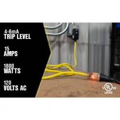 Yellow Jacket 6 ft. 14/3 SJTW Right Angle GFCI Medium-Duty Extension Cord with Power Light Plug -Extension Cords Sales Store yellow jacket gfci plugs 2879 76 1000