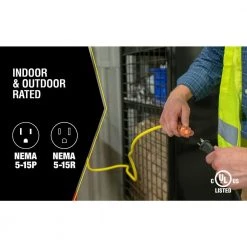 Yellow Jacket 6 ft. 14/3 SJTW Right Angle GFCI Medium-Duty Extension Cord with Power Light Plug -Extension Cords Sales Store yellow jacket gfci plugs 2879 fa 1000