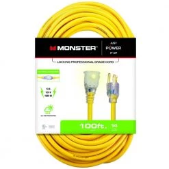 Monster Outdoor 100 ft. L Yellow Extension Cord 14/3 SJTW