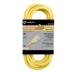 Southwire 100 ft. 12/3 SJEOW Outdoor Heavy-Duty T-Prene Extension Cord with Power Light Plug -Extension Cords Sales Store yellow southwire general purpose cords 1689sw0002 c3 1000
