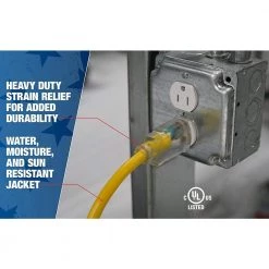 Southwire 50 ft. 12/3 SJTW Hi-Visibility Outdoor Heavy-Duty Extension Cord with Power Light Plug -Extension Cords Sales Store yellow southwire general purpose cords 2588sw0002 44 1000