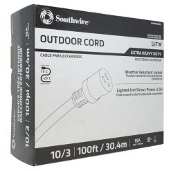 Woods 100 ft. 10/3 SJTW Extra Heavy-Duty 15-Amp General Purpose High Visibility Extension Cord with Lighted End, Yellow 14 Woods 100 ft. 10/3 SJTW Extra Heavy-Duty 15-Amp General Purpose High Visibility Extension Cord with Lighted End, Yellow -Extension Cords Sales Store yellow woods general purpose cords 2689sw0002 44 1000